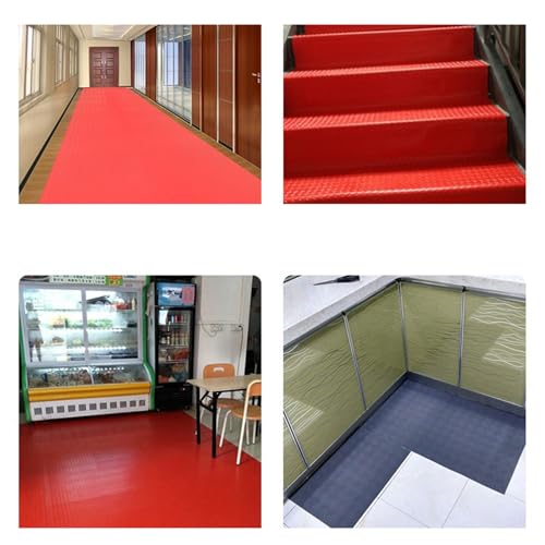 Protection sol garage anti-glissade et imperméable en PVC rouge - 8