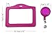 Hyamass 10-Pack Multicolor PU Leather ID Badge Holders with Retractable Reel - Horizontal Name Card Sleeves (Durable Clip-On Design for Work/Events)