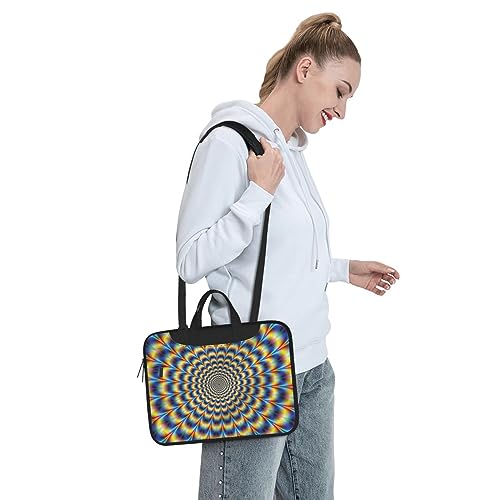 Sac à bandoulière ordinateur portable motif spirale sacoche PC portable homme femme