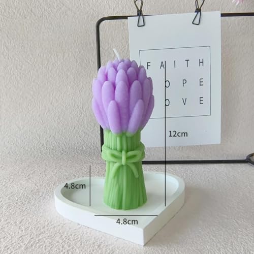 Image of Exquisite Lavender - Shaped Scented Candle: Hand - Poured, Premium Wax, Soothing Fragrance, Ideal Gift for Special Occasions, Enhances Home Aesthetic