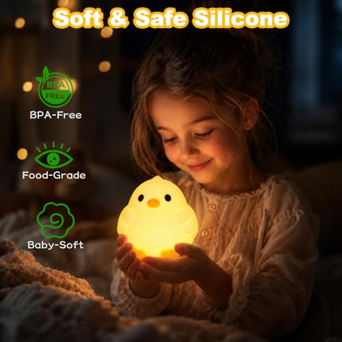 Image of OkiyiD Chick Silicone Night Light, Chicken Kid Nursery Night Lamp