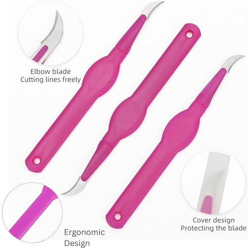 Image of Artonezt 4 Pcs Seam Rippers Razor Stitch Ripper Seam Cutters Thread Remover Tool Embroidery Thread Cutter Curved Blade with Cover for Sewing Crafting Knitting Crochet