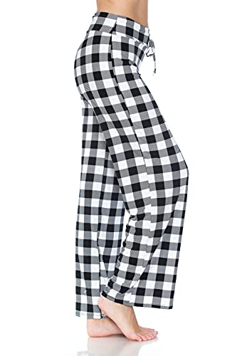 Image of Leggings Depot Women's Wide Leg Drawstring Pajama Pants for Lounge, Sleep | Soft, Breathable Poly-Span, Drawstring Waist, Comfy, Casual, Yoga, Everyday