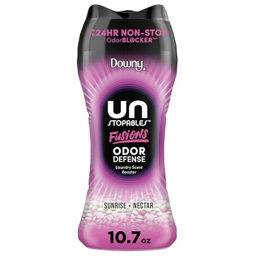 Downy Unstopables Fusions Odor Defense In-Wash Laundry Scent Booster Beads, Sunrise + Nectar Scent, 10.7 OZ, 2-in-1 Laundry Beads for Odor Defense