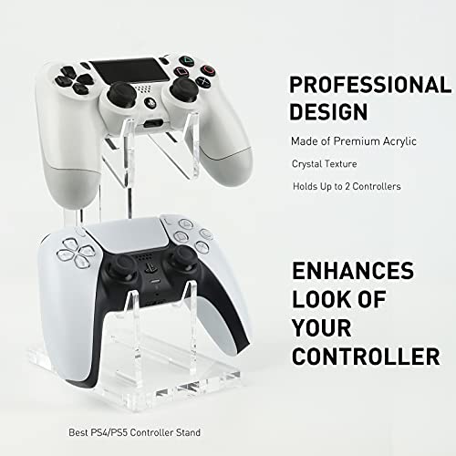 Oaprire Dual Controller Holder Gaming Accessories, Suitable For Almost All Controllers, Controller Stand For Xbox One Ps4 Ps5 Steam Pc (Crystal Clear) #TOP3