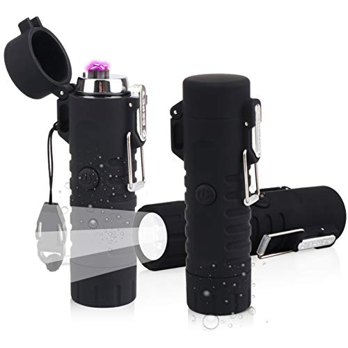 Scotte Plasma Windproof arc Lighter Electric Lighter and LED Flashlight - 2 in