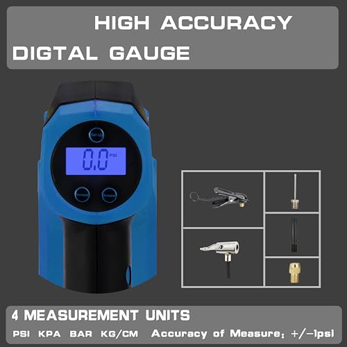 Image of Nichilas Tire Inflator Portable Air Compressor, Auto Tire Pump with Digital Pressure Gauge 150PSI for Car, Truck, Bikes, Ball，Compatiable with MAKITA 18V Batteries (NO BATTERY)