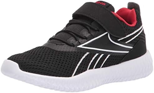 Reebok Boy's Flexagon Energy Cross Trainer, Black/Vector red/White/Velcro Strap, 2.5 Little Kid
