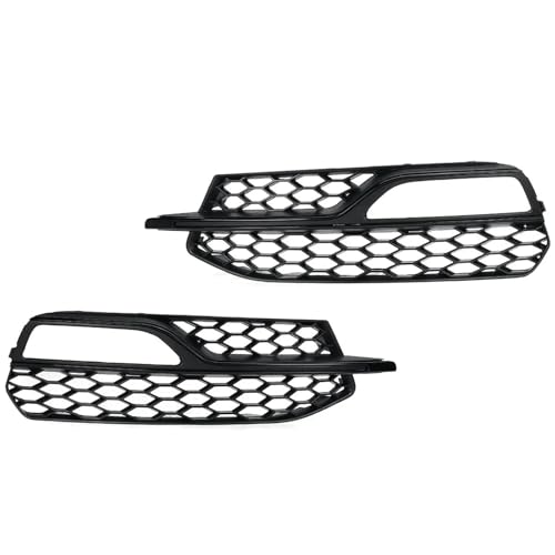 kylargaller Par Bil främre stötfångare Dimljus Grillskydd Passar för Audi A3 S-Line S3 2014-2016 Honeycomb Mesh Lamp Cover Racing Grill stötfångare grill(Glossy Black)