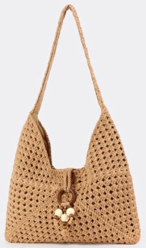 Bolso Hobo de Paja Trenzada para Mujer miniatura 5
