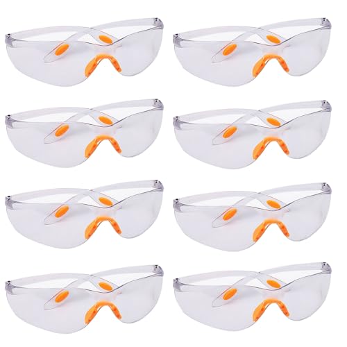 banjiabb 8 Stück Schutzbrille Arbeitsschutzbrille Schutzbrillen Schutzbrille Kinder schutzbrille arbeitsschutzbrille Transparent Mit Gummieinsatz An Nase Und Ohren Für Arbeit Staubdicht Schießsport