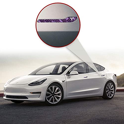 Image of IPG Compatible for Model 3 / Model Y /Juniper Door Handle Decal Sticker Wrap Kit (Set of 4) with Tesla Logo Personalize Your Tesla (Purple to Blue Chameleon)