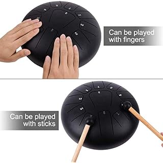 JLDN Tambour De Langue en Acier 11 Notes, Handpan Drum 12 EU / 30cm Tambour À Main Tambour Hand Pan avec maillets Sac… – Image 2