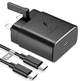 45W For Samsung Galaxy S26/S26 Plus/S26 Ultra Charger Plug Super Fast Charger Plug USB Type C Fast Charging Cable [2M] High Speed Adapter UK 3 Pin Mains wall Phone Charger Plug For Galaxy S26 (BLACK)