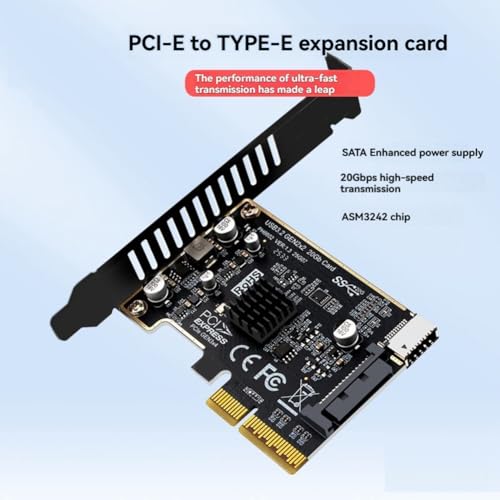 Carte d'extension PCI-E vers type E USB 3.2 20 Gbps pour panneau avant PC - 6