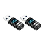 日本の中小企業 リアルタイム電力表示 USB 3.2 変換アダプタ 10Gbps 高速データ転送 240W/60W/36W PD急速充電対応 変換コネクタ 電圧 電流 サイクル表示 アルミ合金 (USB-C(メス) to USB-A(オス), 2個セット)