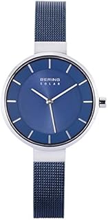 Bering Kobiety Slim Solar Zegarek, Srebrny/Niebieski, 31 mm