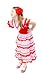 La Senorita Vestido Flamenco Español Traje de Flamenca chica/niños rojo blanco (Talla...