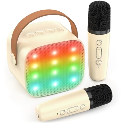 Micro Karaoké BlitzMax 2 Micros Sans Fil - Haut-parleur Bluetooth Portable Avec Lumières LED - Rose