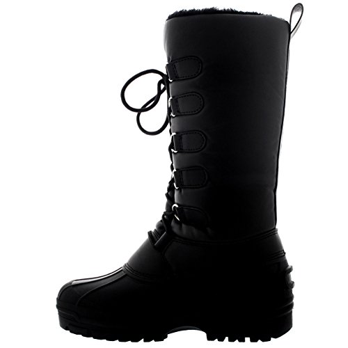 Polar Womens Quilted Waterproof Hiking Duck Mid Calf Winter Muck Walking Boots - Black - Us8/Eu39 - Yc0334 #TOP1