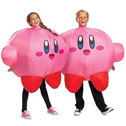 Disguise Kirby Inflatable Costume For Kids, Official Kirby Inflating Jumpsuit And Fan Up To Kid's Medium3