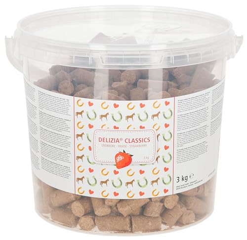 Delizia Dados de recompensa Classic, alimento para caballos, suplemento, 3 kg/cubo, fresa, caballos, minerales, vitaminas