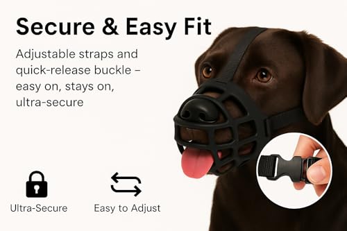 maulkorb Hund - maulkorb mittlere Hunde - Silikon Maulkorb verstellbar weich komfortabel - für Training, Spaziergang & Tierarzt - Flamingo Maulkorb Benzo M