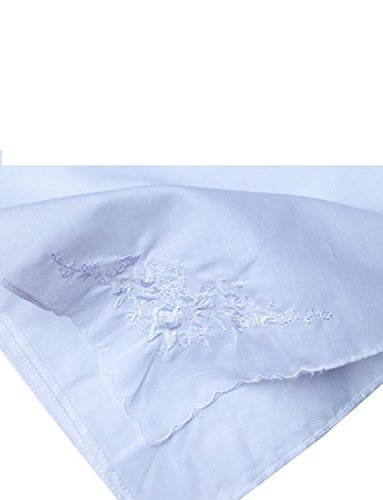 La Closure Womens Large White Rose Embroidered Handkerchief Hankies #TOP3