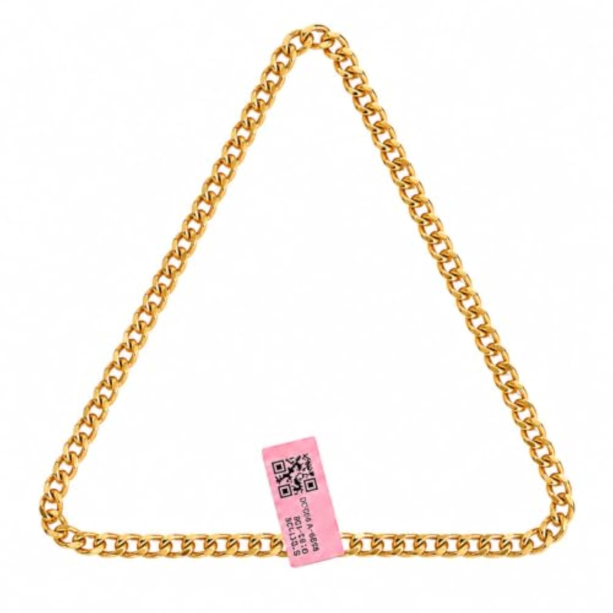 Men's Gold Pleated Chain Necklace, Elegant Design