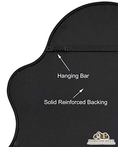 Hamilton Hills 22" X 36" Traditional Black Framed Brushed Glass Arched Wall Mirror | Queen Anne Design Mirror Add Traditional And Elegant Look In Your Living-Room, Bedroom, Bathroom & Enterway #TOP5
