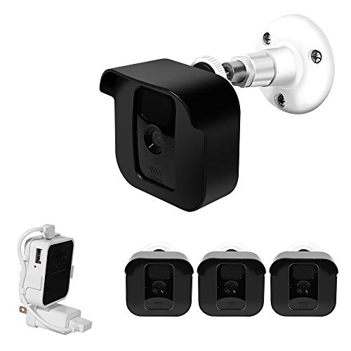 All-New Blink Outdoor Camera Housing and Mounting Bracket, [3 Pack] 360 Degree Adjustable Mount with Blink Sync Module 2 Outlet Mount for Blink Camera Security System (Black)