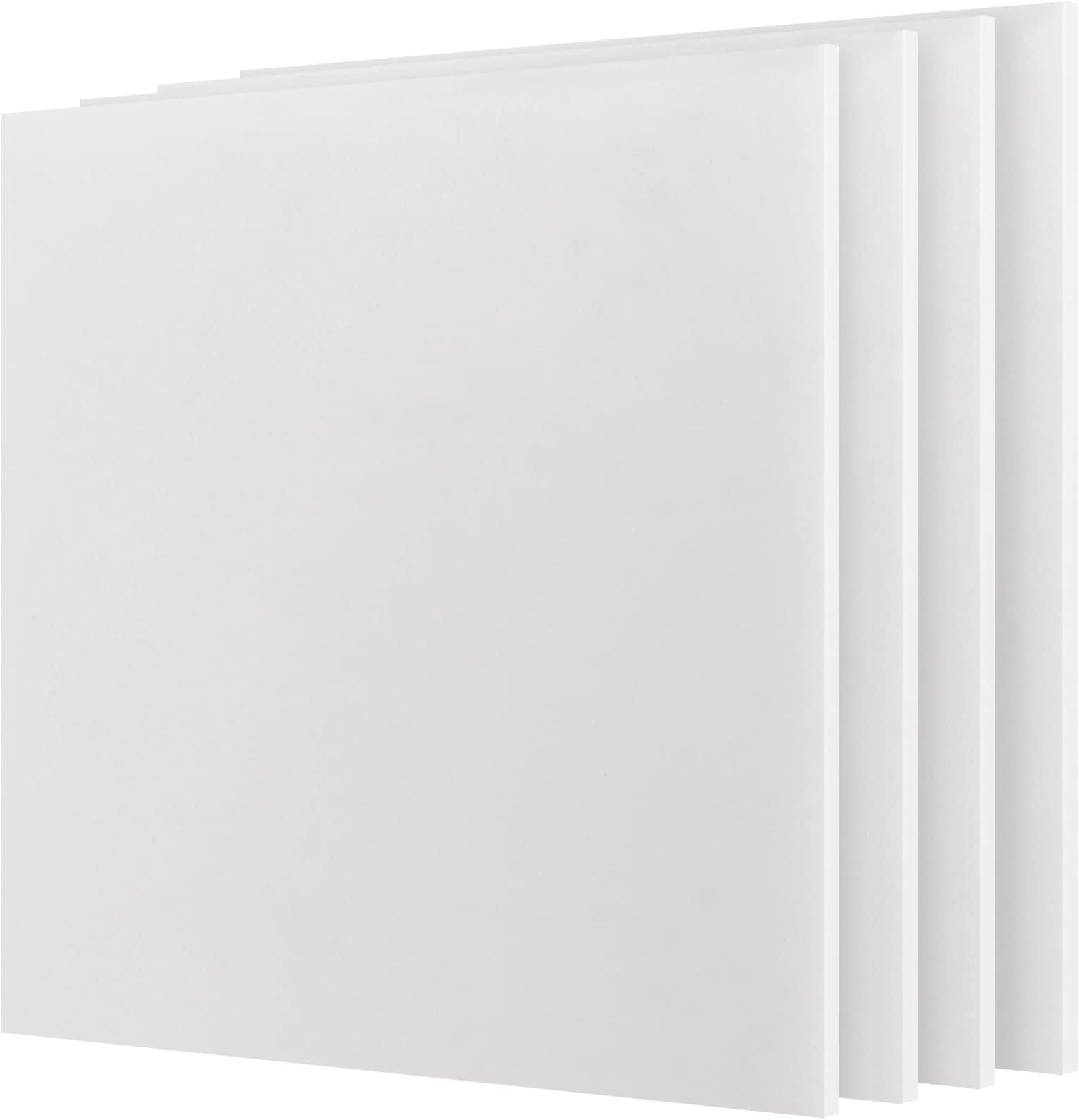 JOIKIT 4 Pack 10 x 10 Inch UHMW Polyethylene Sheets, 1/4 Inch Thick Ultra High Molecular Weight Opaque White Plastic Sheet for Home, Industrial, Automobile, Impact Resistant