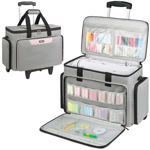 LEFOR·Z Rolling Sewing Machine Case with Wheels,Sewing Machine...