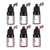Tattoo Ink Permanent Eyebrow Make up Pigement for Eyebrows Eyeliner Lips Microblading Supplies for Eyebrow Machine Pigment Set for Professional Beauty Supplies (6 Colors)