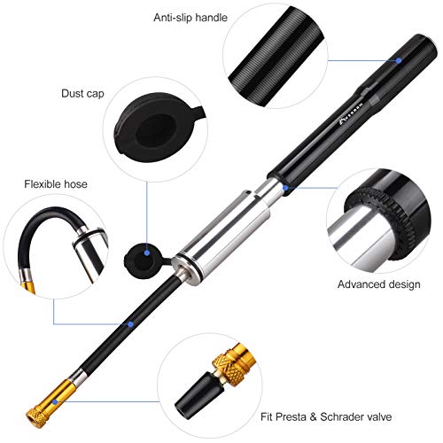 Leeofty Mini bomba de bicicleta Bomba de bicicleta Kit de reparo de furo de bomba de ar de bicicleta