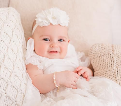Cherished Moments 14K Gold-Plated Custom Cherished Babe to Bride Cross Bracelet Gift for Infant Baby Baptism or Christening with Cultured Pearls and Engraved Heart4