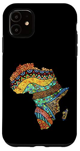iPhone 11 Africa Map in Traditional Ethnic African Pattern Art Case