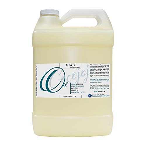 Emu Oil - 100% Pure Natural 1 Gallon Australian Emu Oil Hair Face Body Thick Creamy Best Skin Muscle Hair Split Ends Nails Cuticles Pain 6 Times Refined Premium Grade