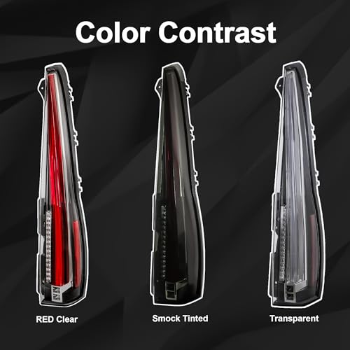 Image of KUIPERAUTO Tail Light Assembly Compatible for Chevy Suburban Tahoe GMC Yukon 2007-2014, Clear Red Rear Lamp Back Light, Yellow Turn Signal, 5Pin Plug