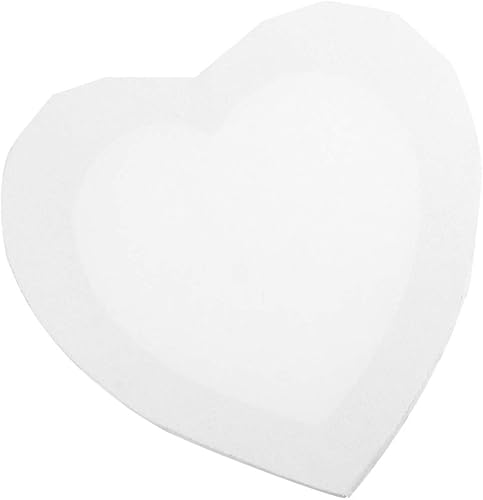 Ciieeo 2 paneles de lienzo con forma de corazón para pintar, en forma de corazón, paneles de lienzo con imprimación estirada para estudiantes y