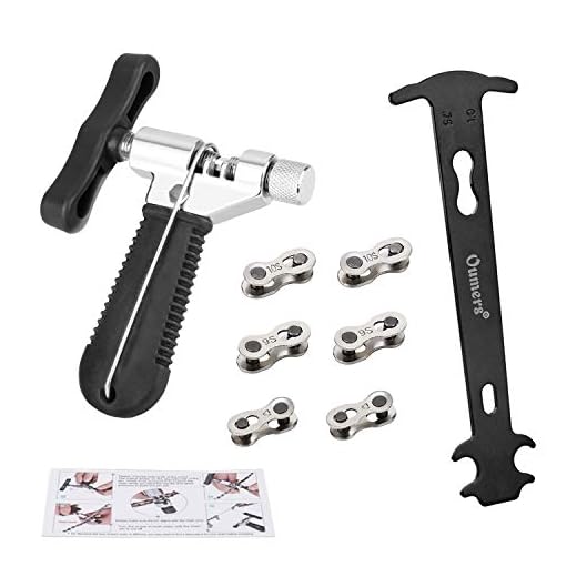 Oumers Séparateur de chaîne de vélo + Contrôleur d'usure de chaîne de vélo + 6 paires de maillons manquants