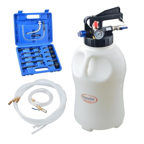 OMT 10 Liter Pneumatic Transmission Fluid Pump - Extractor & Dispenser With 15 Adapters, 40-170 PSI (Orion Motor Tech)