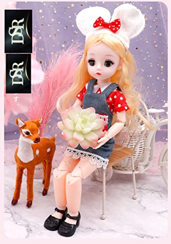 Image of DSR inch B J D Dolls 30CM Smart Doll with Full Set Clothes Shoes Wig Makeup & with Music Gift for Girls Best Gift All Day-30CM (Light (Red))