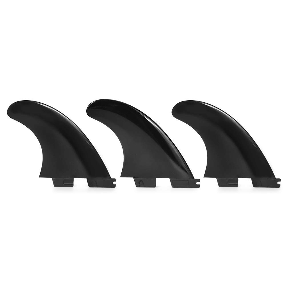 Aileron arrière de Planche de Surf, 3 pièces/Ensemble FCS2 G5 Fibre de Verre Noir aileron arrière de Planche de Surf Professionnel Accessoire de Surf Flexible pour Paddleboard