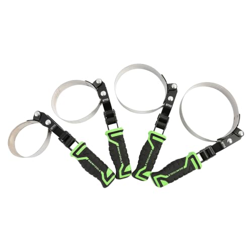 OEMTOOLS 87117 4 Piece Professional Swivel Oil Filter Wrench Set, Strap Wrench Set For Mechanics