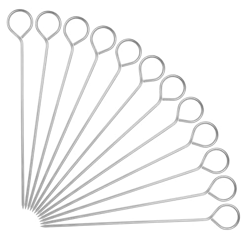 30pcs Stainless Steel Turkey Lacers - 6 Inch Reusable Chicken Skewers - Silver Meat Roasting Trussing Needles for Bbq Cooking & Kitchen Roast Supplies