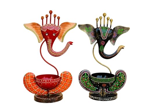 Lustre T Light Ganesh Candle Holder for Home Decor Festival Decor...
