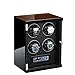 LJP Remontoir À Montre 4 Montre Automatique Boîte 5 Modes avec Un Moteur Silencieux avec Lumière LED avec Télécommande Coussins de Montre Souples et Flexibles (Color : Black)