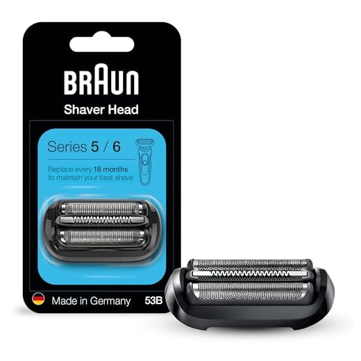 Braun Cabeças de substituição para barbeador elétrico da série 5 e 6 – 53B – Compatível com lâminas 5020s, 5018s, 5050cs, 6020s, 6075cc, 6072cc