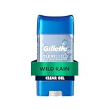 Gillette Antiperspirant and Deodorant for Men, 72hr Sweat & Odor Protection, Long Lasting Freshness, Anti-White Mark Technology, Clear Gel, Wild Rain Scent, 3.8 oz